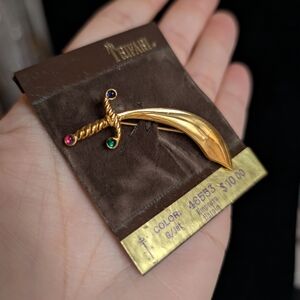 Trifari Jeweled Sword Brooch